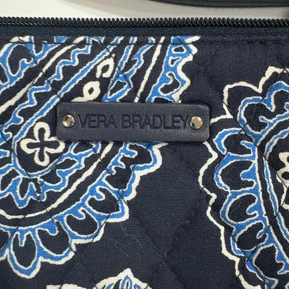 Limited Edition Vera Bradley Birthday Celebration Slim Zip Wristlet Blue Bandana - Picture 2 of 3
